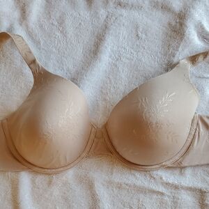 Vanity Fair Nude Beige Smooth T-Shirt Bra with Subtle Jacquard Size 38D EUC